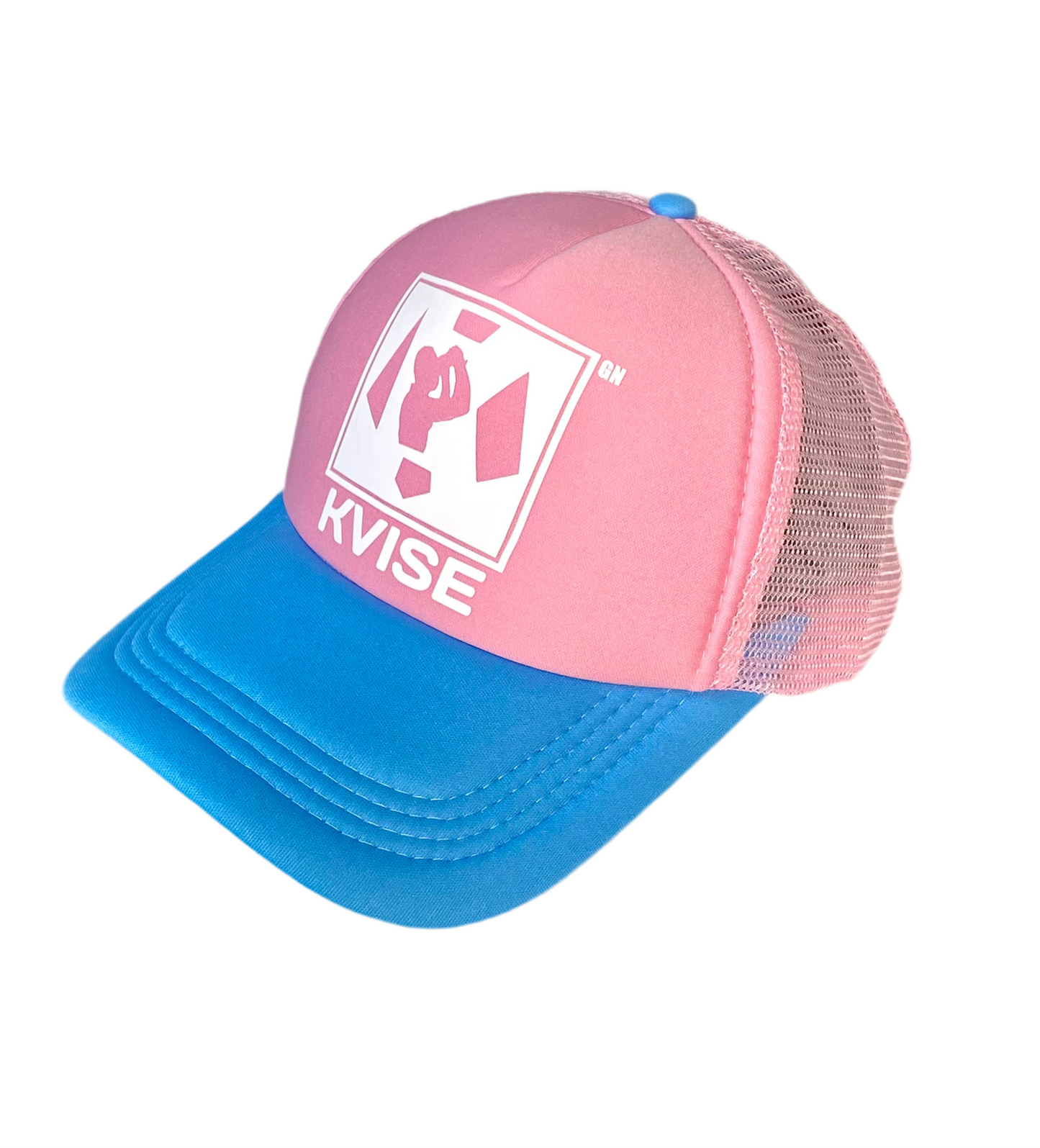 CASQUETTE DE BASEBALL (ROSE - BLEU CIEL)AJUSTABLE EN MAILLE RESPIRANTE